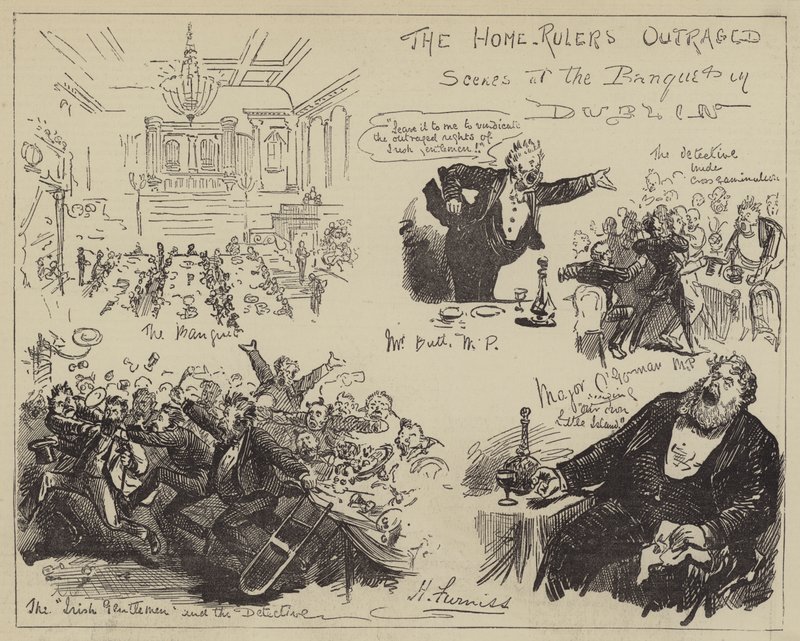 Les Home-Rulers indignés, scènes au banquet de Dublin - Harry Furniss