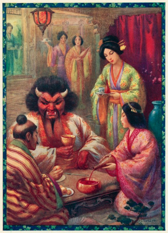 Un grand banquet leur est bientôt offert (lithographie couleur) - Harry George Theaker