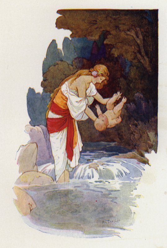Achille alors que Thétis trempe l