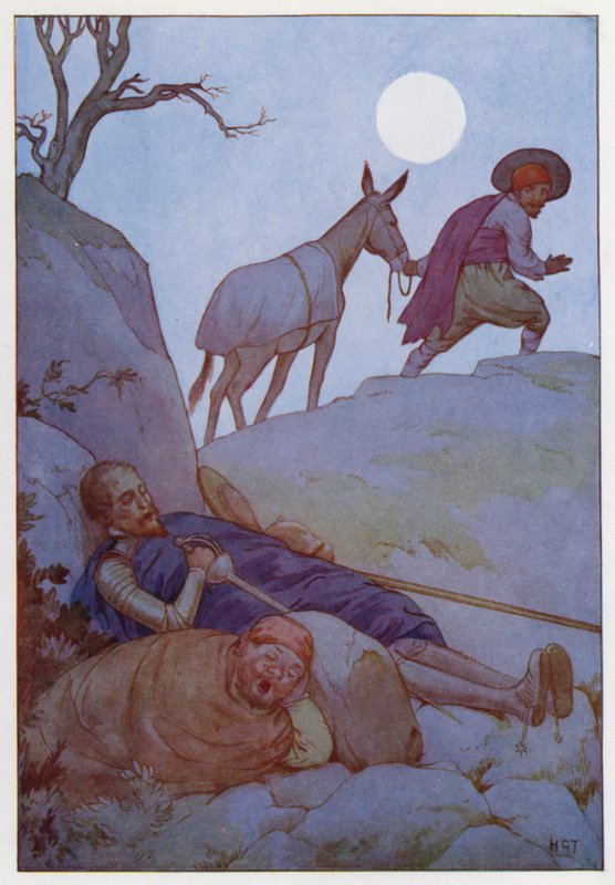 Illustration pour Don Quichotte (lithographie couleur) - Harry George Theaker