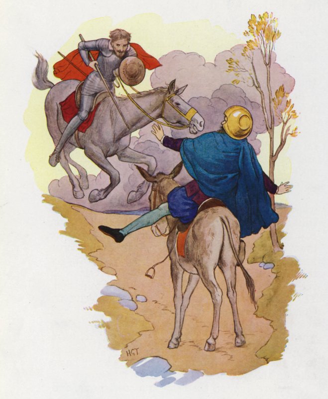 Illustration pour Don Quichotte (lithographie couleur) - Harry George Theaker