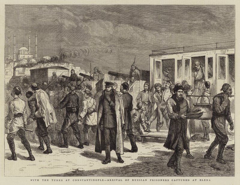 Avec les Turcs à Constantinople, Arrivée des Prisonniers Russes capturés à Elena - Harry Hamilton Johnston