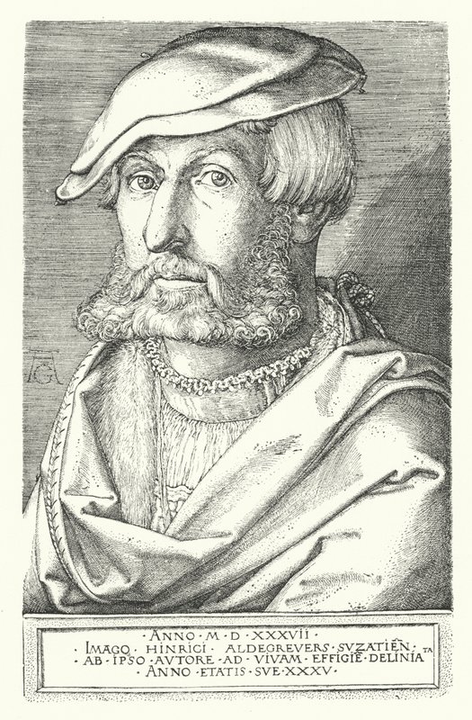 Autoportrait de Heinrich Aldegrever, peintre et graveur allemand - Heinrich (after) Aldegrever