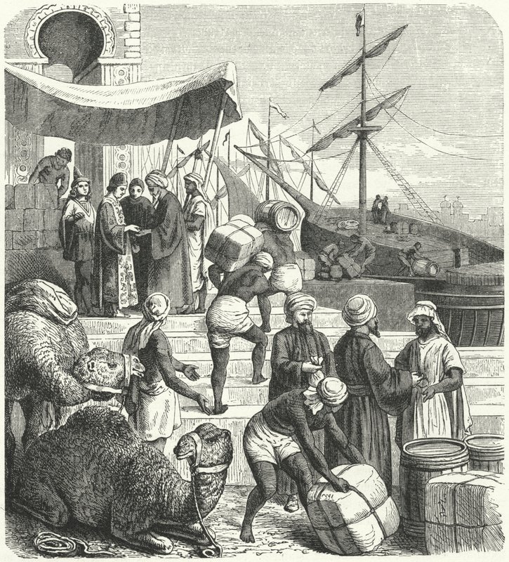 Marchands arabes (gravure) - Heinrich Leutemann