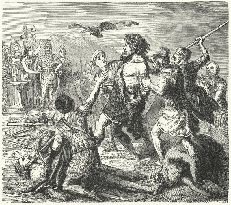 Capture de Tetobod, roi des Teutons, par les Romains après la bataille d
