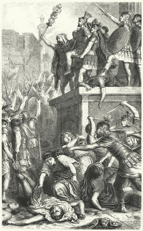 Insurrection par la garde prétorienne dans la Rome antique - Heinrich Leutemann