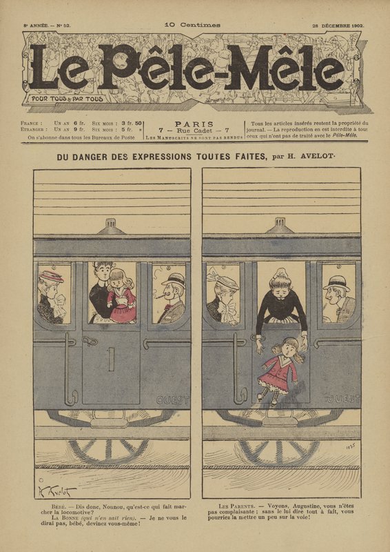 Du danger des expressions toutes faites. Illustration pour Le Pêle-Mêle, 1902 - Henri Avelot