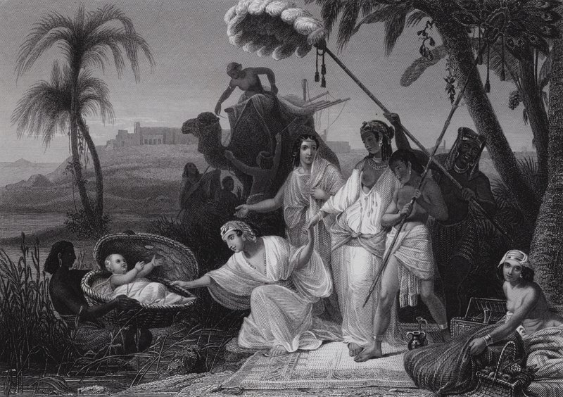 La découverte de Moïse - Henri Frederic (after) Schopin