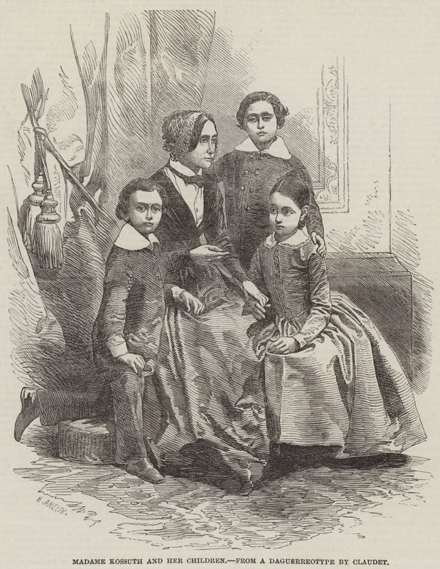 Madame Kossuth et ses enfants - Henry Anelay