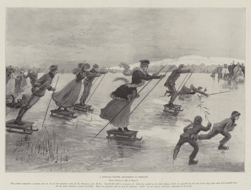 Un amusement hivernal populaire en Allemagne - Henry Charles Seppings Wright