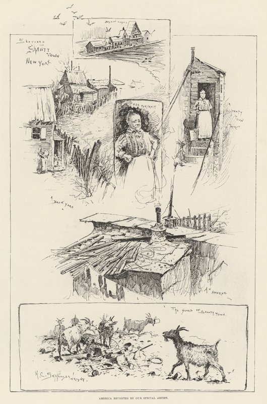 Croquis dans le bidonville, New York - Henry Charles Seppings Wright