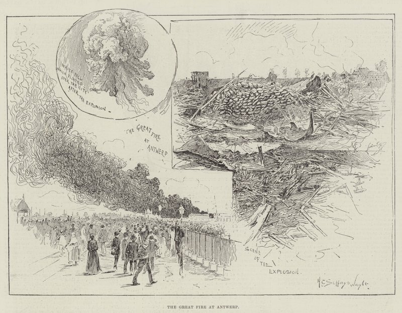 Le Grand Incendie à Anvers - Henry Charles Seppings Wright