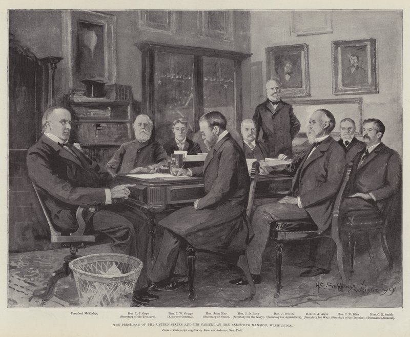 Le président des États-Unis et son cabinet à la Maison Blanche, Washington - Henry Charles Seppings Wright