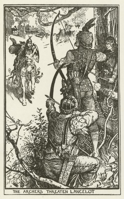 Les archers menacent Lancelot - Henry Justice Ford