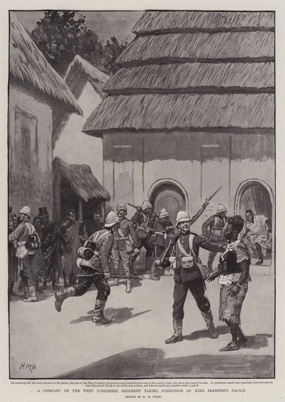 Une compagnie du régiment du West Yorkshire prenant possession du palais du roi Prempeh - Henry Marriott Paget