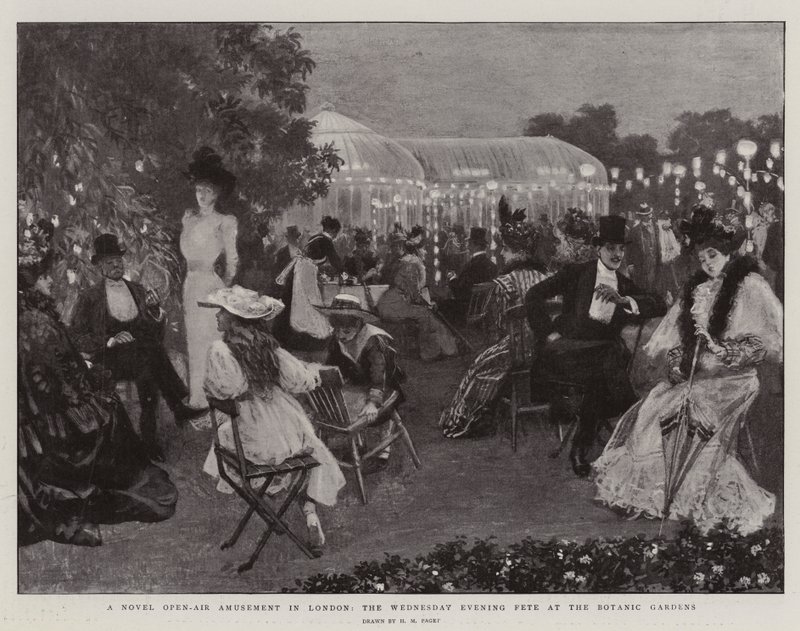 Un nouveau divertissement en plein air à Londres, la fête du mercredi soir aux jardins botaniques - Henry Marriott Paget