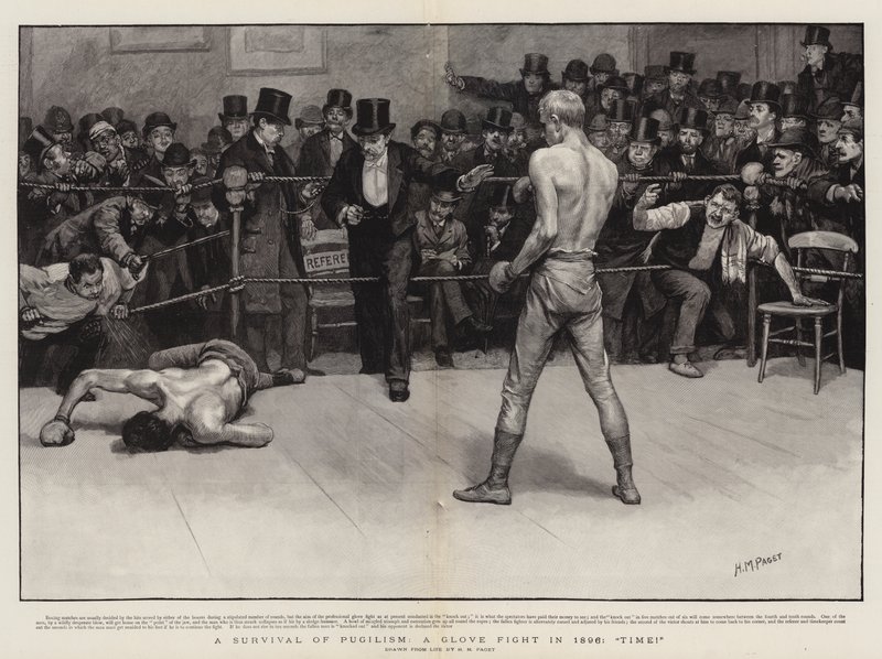 Un survivant du pugilisme, un combat de gants en 1896, Temps! - Henry Marriott Paget