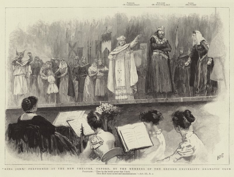 Le roi Jean, joué au New Theatre, Oxford, par les membres de l