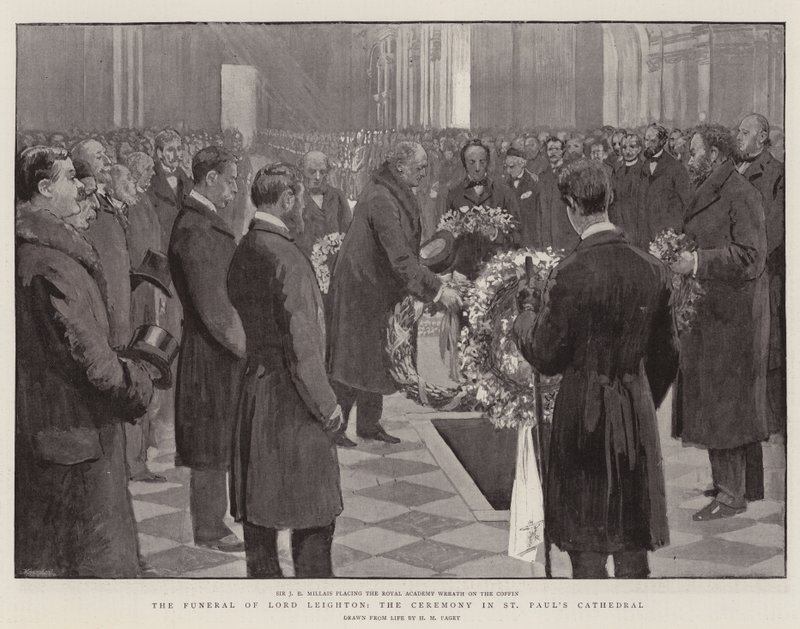 Les funérailles du défunt Lord Leighton, la cérémonie à la cathédrale Saint-Paul - Henry Marriott Paget
