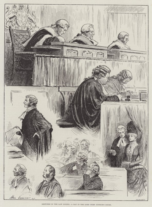 Croquis dans les tribunaux, une journée dans la cour du Lord Chief Justice - Henry Stephen Ludlow