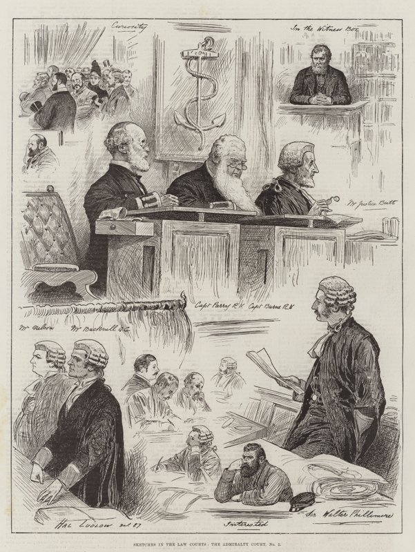 Croquis dans les tribunaux, la cour de l