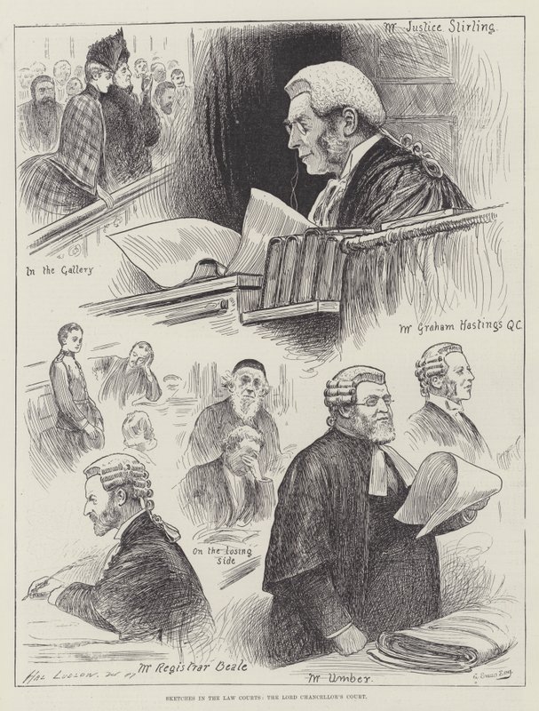 Croquis dans les tribunaux, la cour du Lord Chancelier - Henry Stephen Ludlow