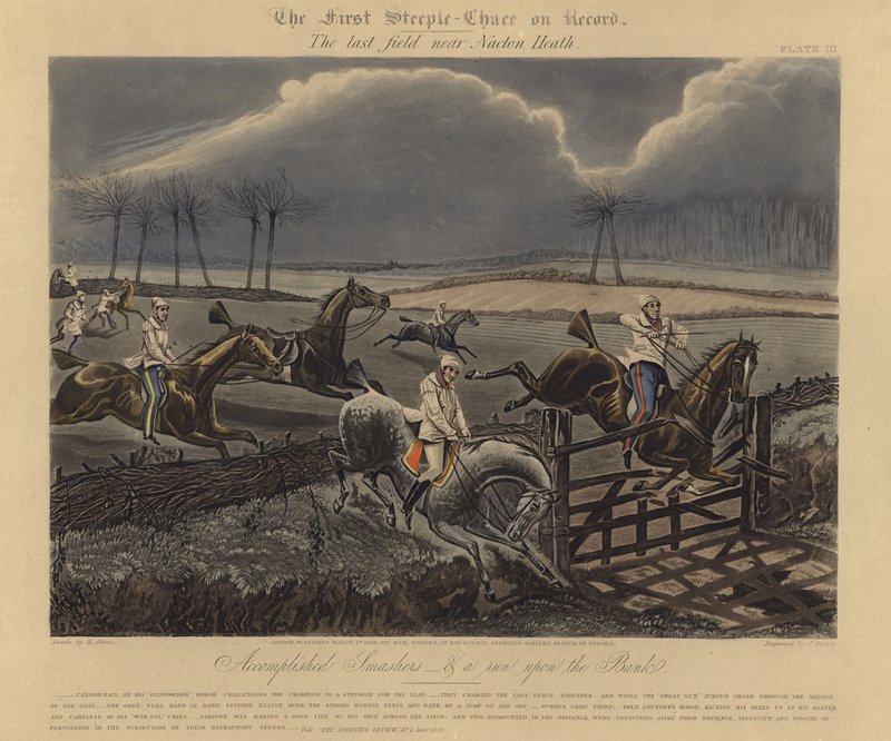 La Première Course de Steeple Chase enregistrée, 1839 - Henry Thomas Alken