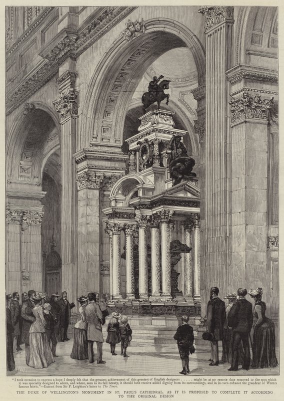 Le monument du duc de Wellington dans la cathédrale Saint-Paul, tel qu