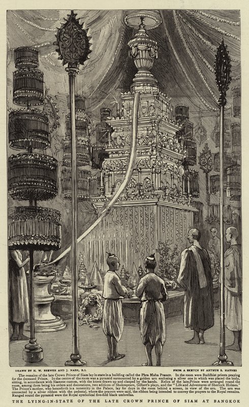La Mise en Bière du Feu Prince Héritier de Siam à Bangkok - Henry William Brewer