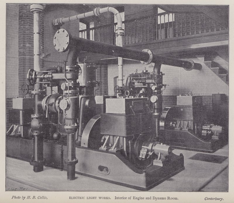 Intérieur de la salle des machines et des dynamos, Usine d