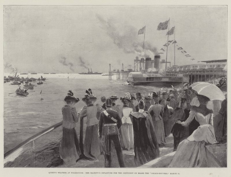 Le temps de la reine à Folkestone, départ de Sa Majesté pour le continent à bord du Calais-Douvres, 11 mars - Henry Charles Seppings Wright
