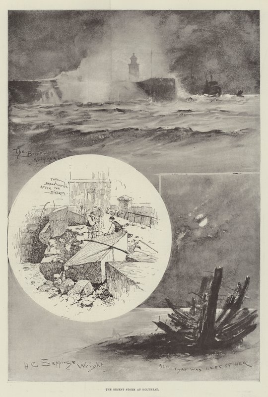 La récente tempête à Holyhead - Henry Charles Seppings Wright