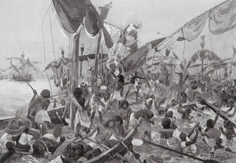 Le combat naval à Péluse - Henry Charles Seppings Wright