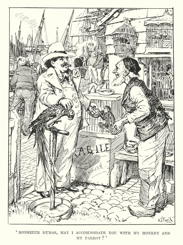 Monsieur Dumas, puis-je vous prêter mon singe et mon perroquet ? - Henry Justice Ford