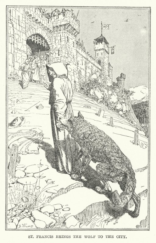 Saint François amène le loup à la ville - Henry Justice Ford