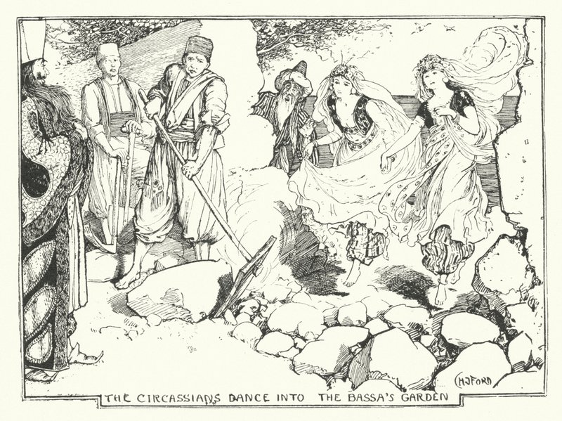 Les Circassiens dansent dans le jardin du Bassa - Henry Justice Ford