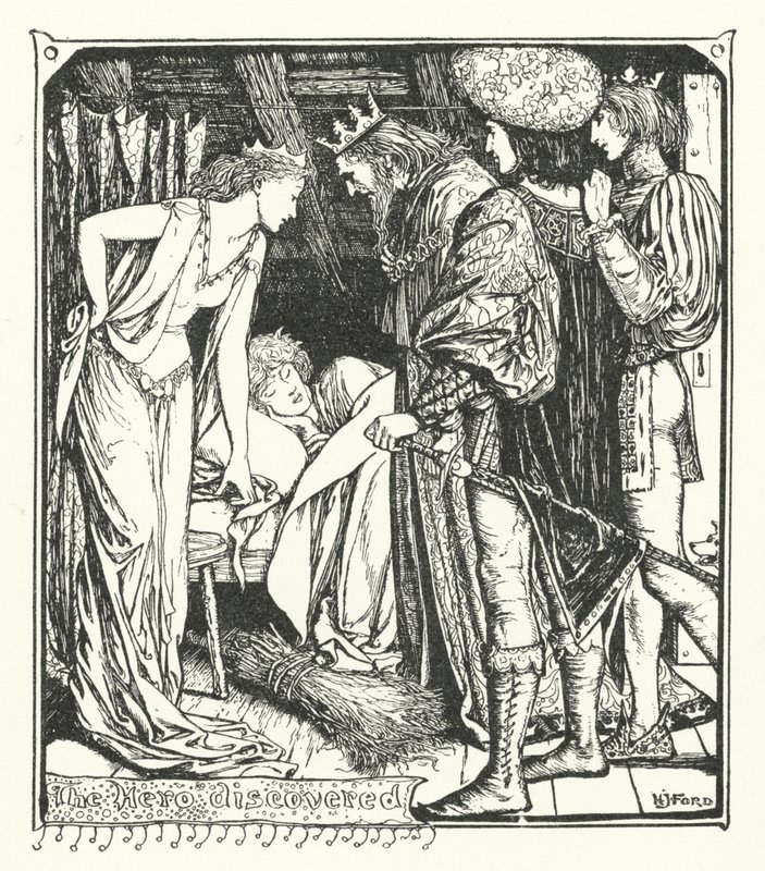 Le héros découvert (gravure) - Henry Justice Ford