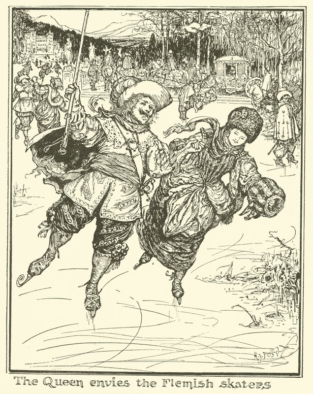 La reine envie les patineurs flamands - Henry Justice Ford
