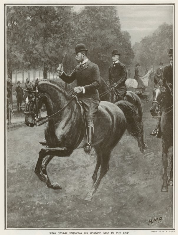 La promenade quotidienne du roi George dans Hyde Park - Henry Marriott Paget