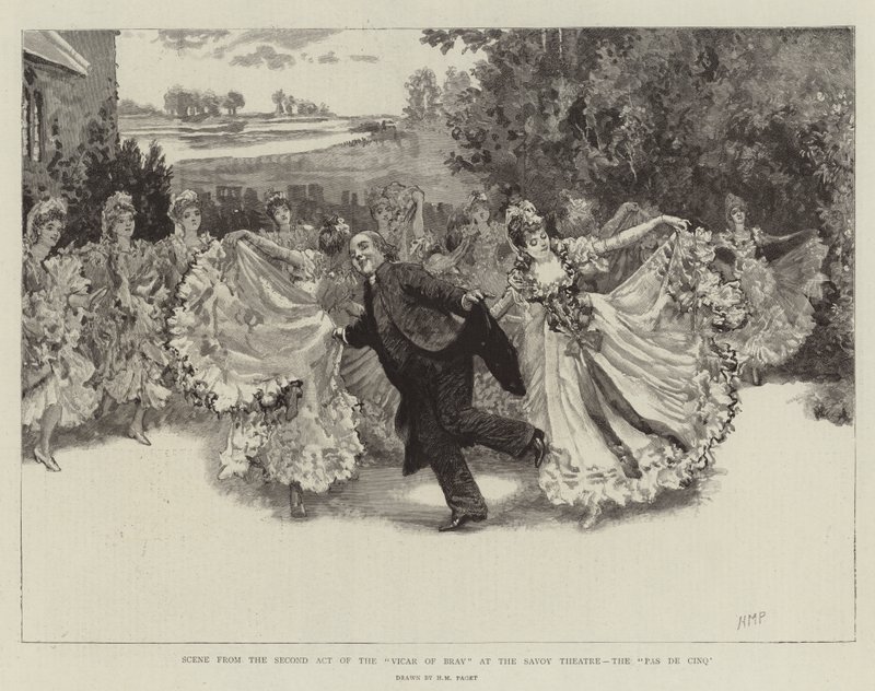 Scène du deuxième acte du Vicaire de Bray au Savoy Theatre, le Pas de Cinq - Henry Marriott Paget