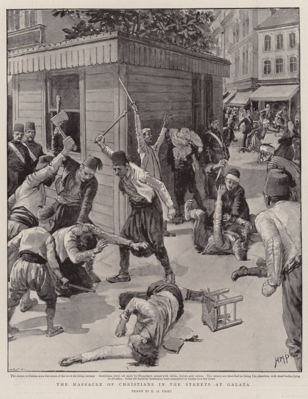 Le massacre des chrétiens dans les rues de Galata - Henry Marriott Paget