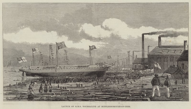 Lancement du HMS Tourmaline à Middlesborough-on-Tees - Henry Spernon Tozer