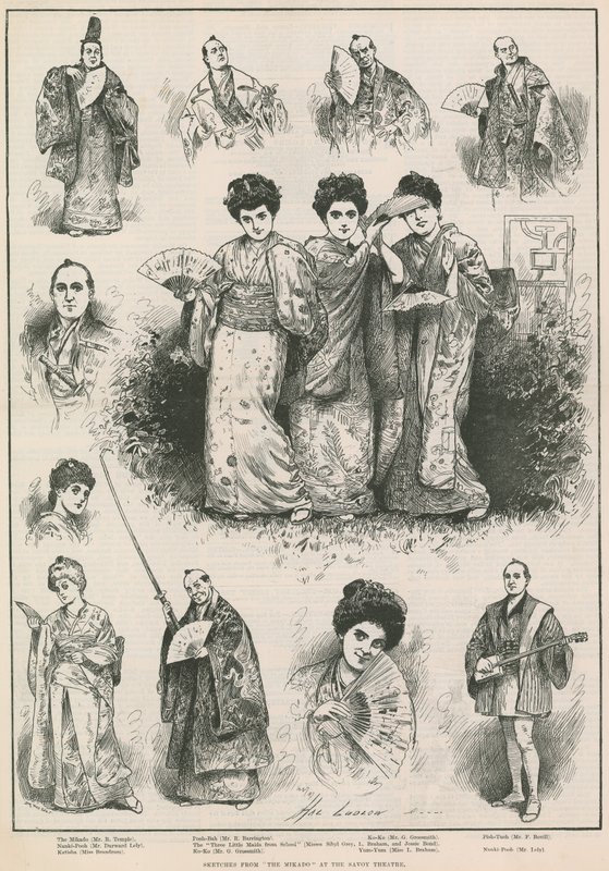 Croquis de The Mikado au Savoy Theatre - Henry Stephen Ludlow