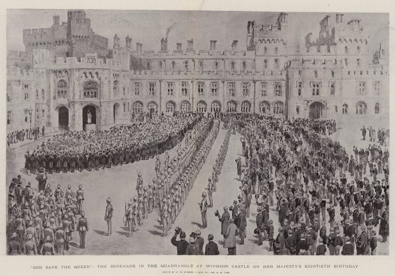 Dieu sauve la Reine, la Sérénade dans la Cour du Château de Windsor pour le quatre-vingtième anniversaire de Sa Majesté - Henry William Brewer