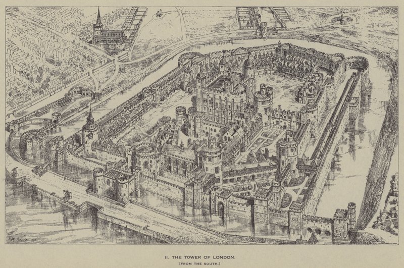 La tour de Londres, depuis le sud - Henry William Brewer
