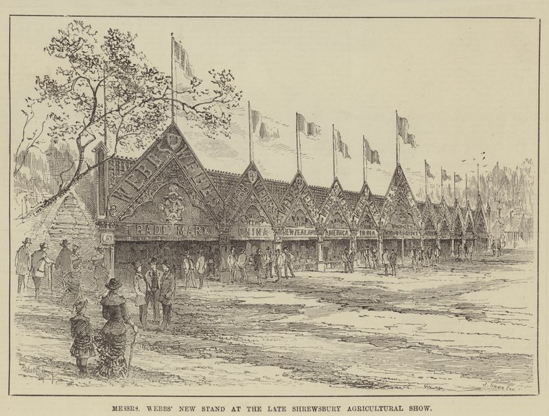 Le nouveau stand de Messers Webbs à la dernière exposition agricole de Shrewsbury - Herbert Railton