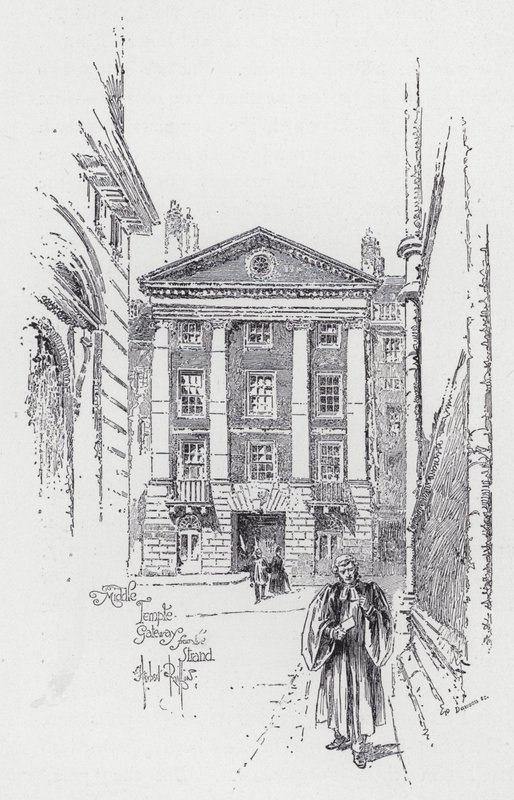 Porte du Middle Temple depuis le Strand - Herbert (after) Railton