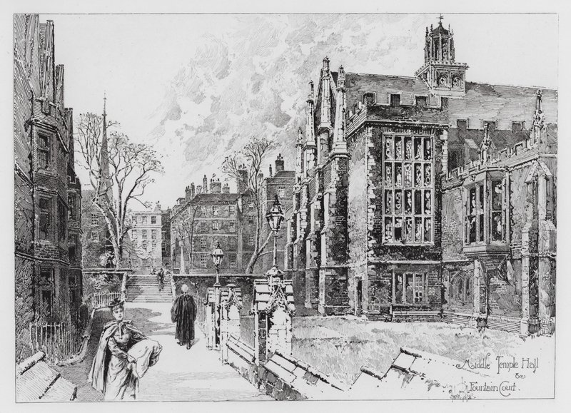 Hall de Middle Temple et Fountain Court - Herbert (after) Railton