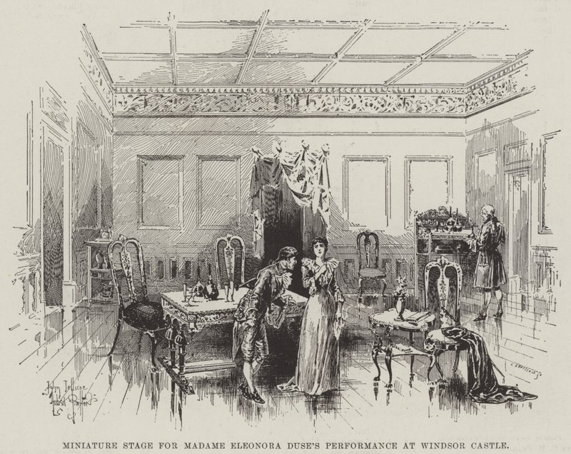 Scène miniature pour la performance de Madame Eleonora Duse au château de Windsor - Herbert Railton