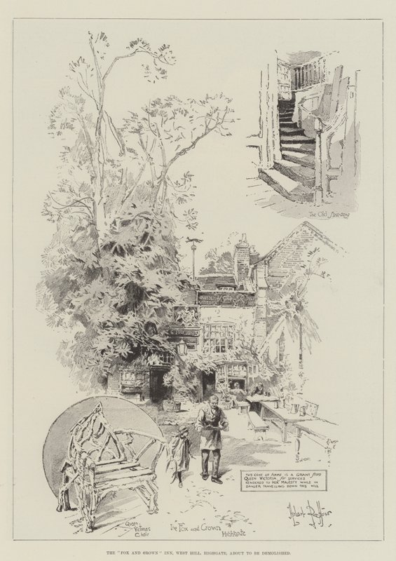 The Fox and Crown Inn, West Hill, Highgate, sur le point d